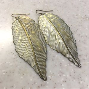 Metallic Feather Earrings